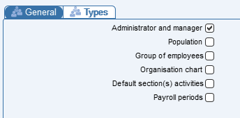Tick a box to access the corresponding table