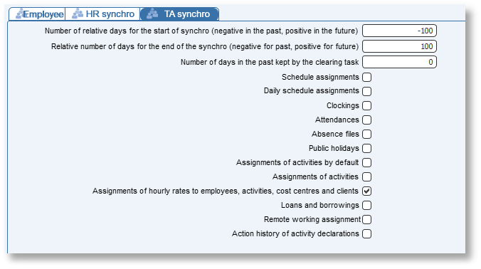 Tick a box to access the corresponding table