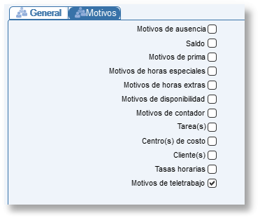 Marque una casilla para acceder a la tabla correspondiente