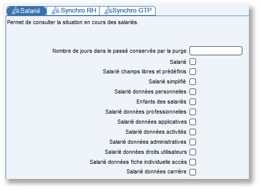 Cochez une case pour accéder à la table correspondante