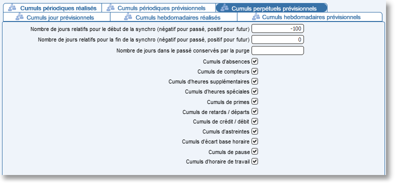 Cochez une case pour accéder à la table correspondante