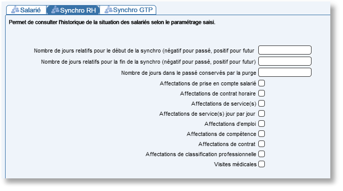 Cochez une case pour accéder à la table correspondante